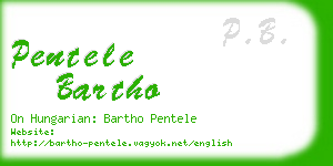 pentele bartho business card